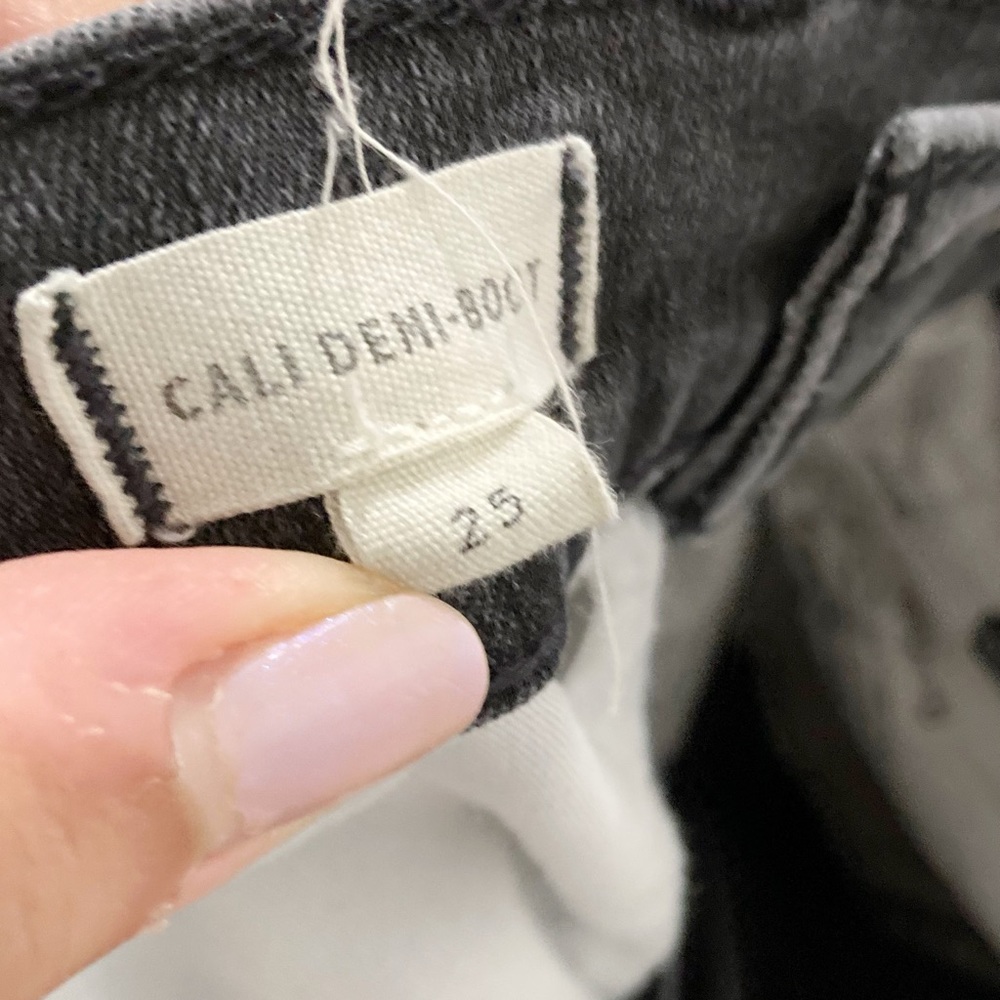 Madewell Cali Demi Boot Jeans Button Front Bellspring Wash Black Size 25 - Picture 8 of 12